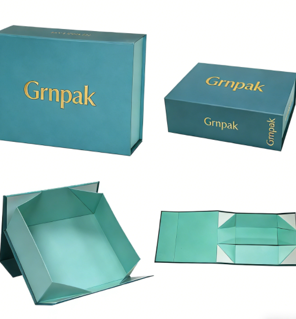 Foldable custom gift box with magnetic closure and booklet style from China manufacturer - space-saving packaging design reduces shipping costs and storage space