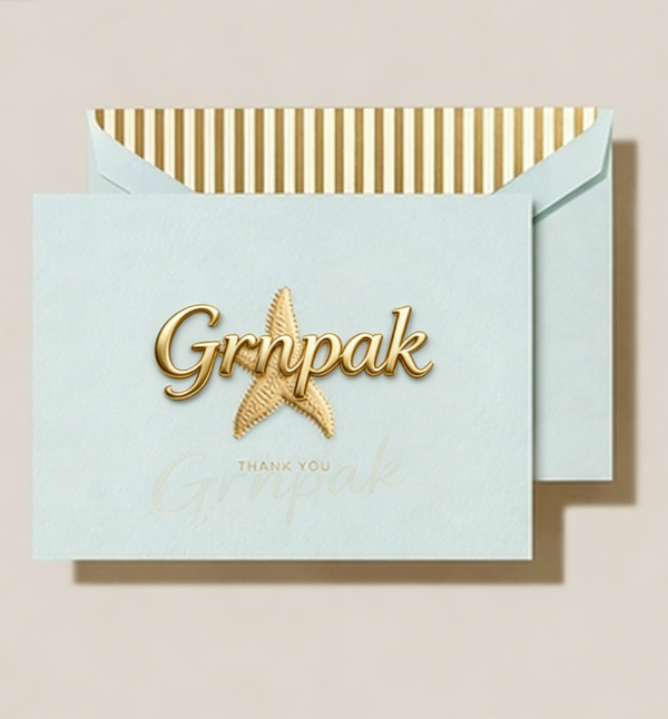 Custom thank you cards with envelopes for business branding and corporate gifting